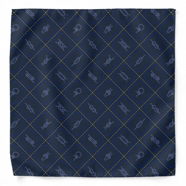 Nautical Rope Knot Pattern Bandana (Front)