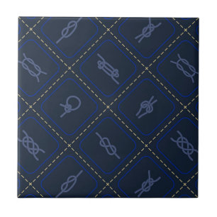 Nautical Rope Knot Pattern Ceramic Tile