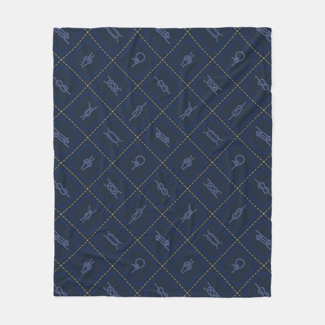 Nautical Rope Knot Pattern Fleece Blanket (Front)