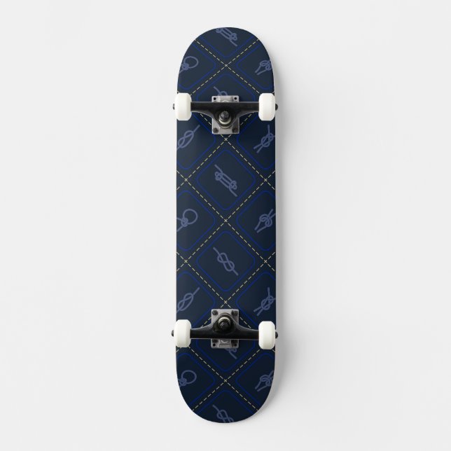 Nautical Rope Knot Pattern Skateboard Deck (Front)
