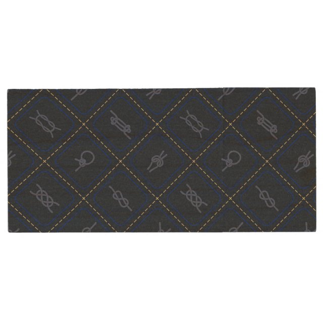 Nautical Rope Knot Pattern Wood USB Flash Drive (Front)