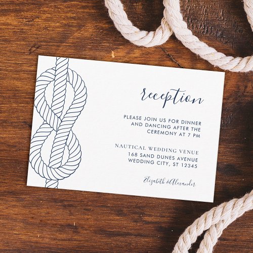 Nautical Rope Knot Wedding Reception Enclosure Card
