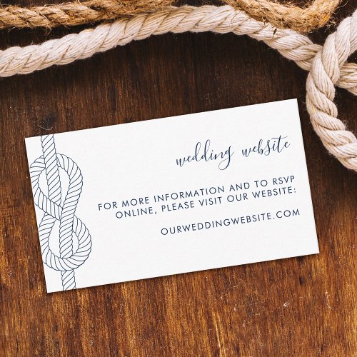 Nautical Rope Knot Wedding Website Enclosure Card