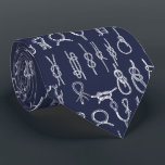 Nautical Rope Knots & Navy Blue Tie<br><div class="desc">All aboard! This tie is perfect for a sailor, fisherman, or boating enthusiast! This nautical rope ties and navy blue men's neck tie is classy yet fun.</div>