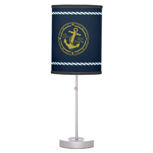 Nautical Rope-Lined and Anchor Lamp Shade