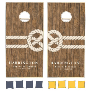 Nautical Rope Love Knot Rustic Wedding Cornhole Set