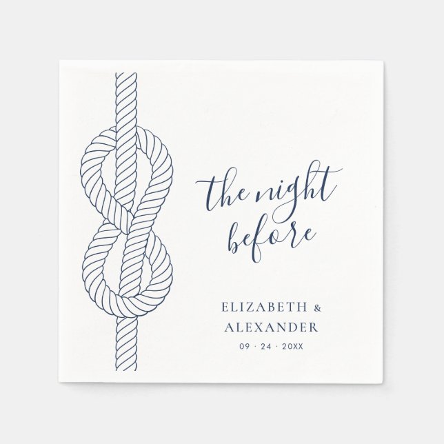 Nautical Rope Modern Rehearsal Dinner Napkins (Front)