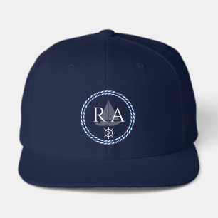 Nautical Rope Monogram Navy Blue Visor