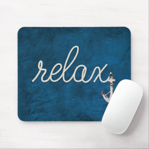 Nautical Rope Relax On Blue Mouse Pad