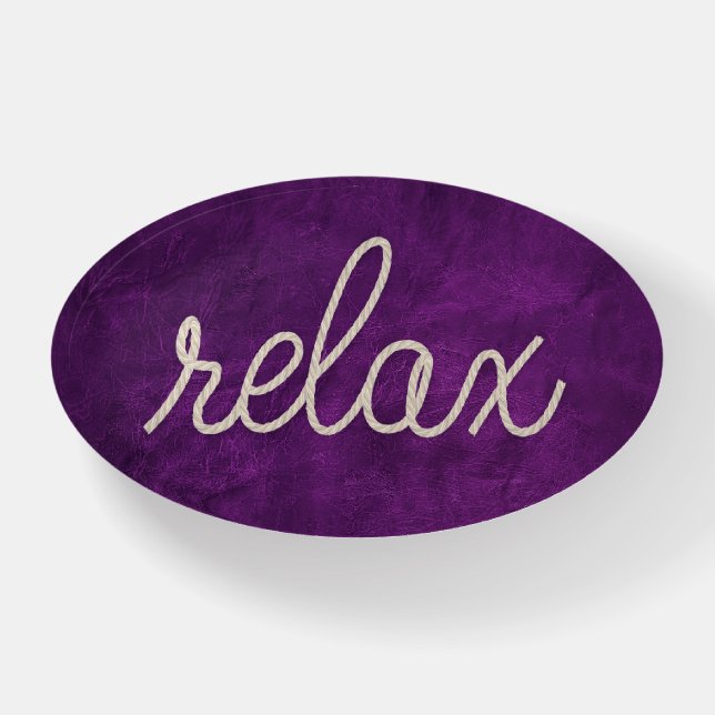 Nautical Rope Relax On Purple Paperweight (Front)