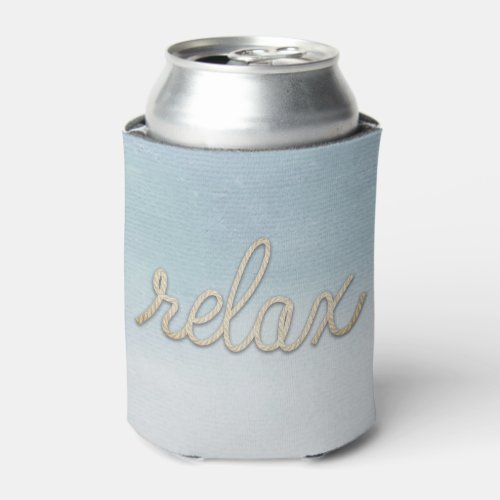 Nautical Rope Relax Text  Can Cooler