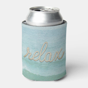 Nautical Rope Relax Text Can Cooler