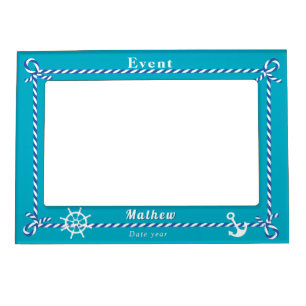 Nautical Rope Teal Magnetic Frame
