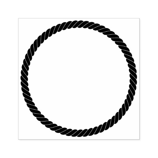 Nautical Rope Twist Simple Cartoon Circle Frame Rubber Stamp Zazzle