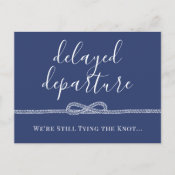 Nautical Rope Tying the Knot Postponed Wedding Announcement Postcard