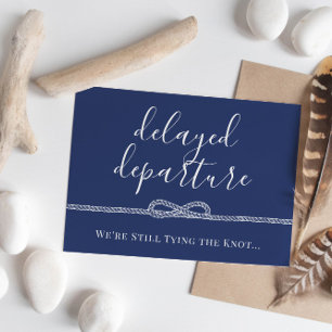Nautical Rope Tying the Knot Postponed Wedding Announcement Postcard