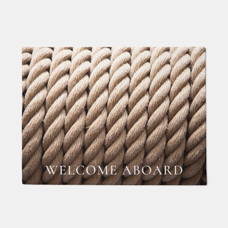 Nautical Rope Aboard Doormat Zazzle