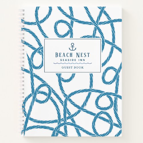 Nautical Rope White Beach House Guest Book