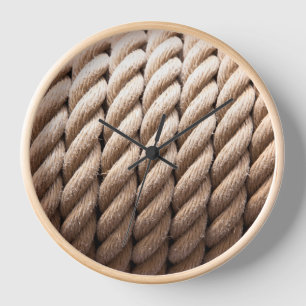 Nautical Rope Wood Framed Wall Clock
