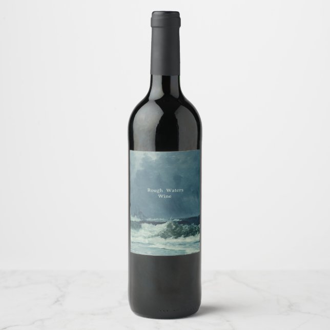 Nautical Rough Waters Wine Label (Front)