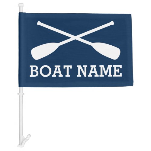 Nautical rowing oars custom boat name car flag
