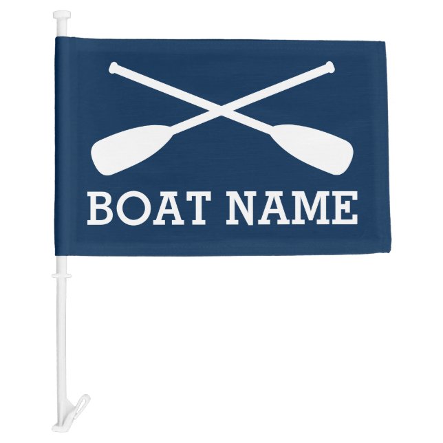Nautical rowing oars custom boat name car flag (Front)