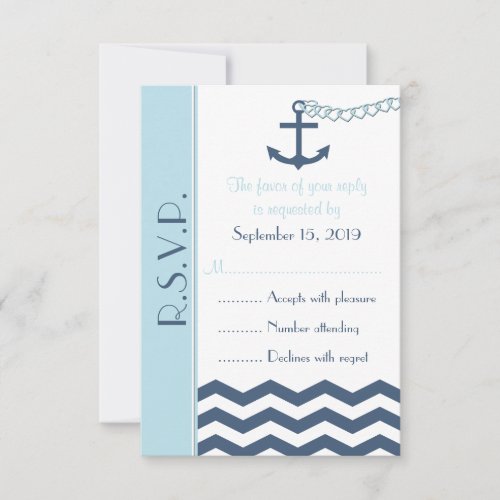 Nautical RSVP Wedding Invitation Card