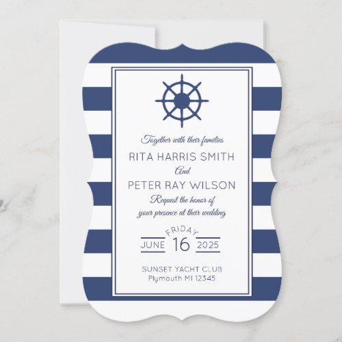 Nautical rudder wedding invitation