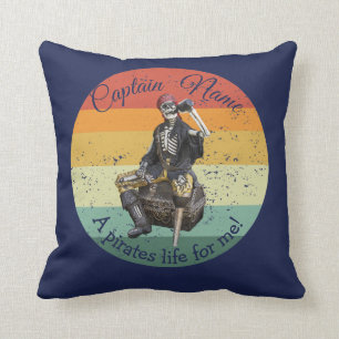 Nautical Rum Skeleton Party Pirate Throw Pillow