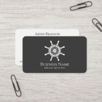 Nautical Rustic Ship Wheel Boat Captain Boating Business Card