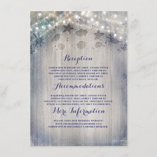 Nautical Rustic Wedding Information Guest Enclosure Card