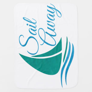 Nautical Sail Away Receiving Blanket