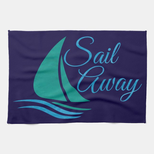 Nautical Sail Away Towel (Horizontal)