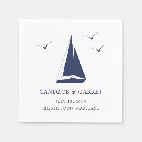 Nautical Sail Boat Coctail Napkin