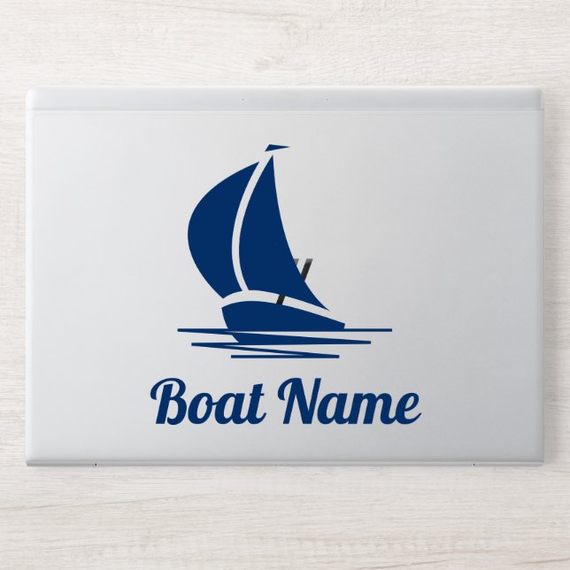 Nautical sail boat name computer HP laptop skin (Front)