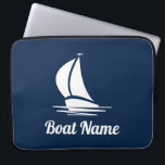 Nautical sail boat name neoprene laptop sleeve<br><div class="desc">Nautical sail boat name neoprene laptop sleeve. Create your own stylish cover print. Add your own name,  funny quote or saying. Cool Birthday gift idea for him or her. Fun computer accessories. Personalized gift idea for sailor,  boat captain,  skipper,  fisher,  boating enthusiast,  yacht owner etc.</div>