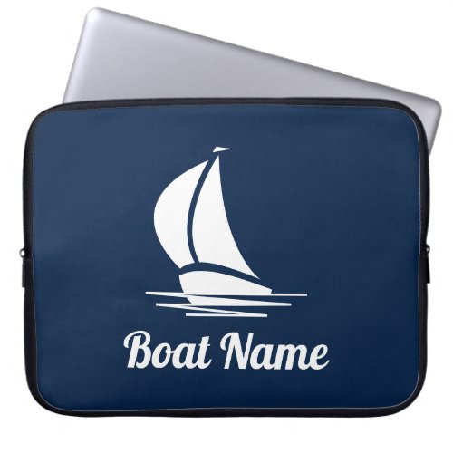 Nautical sail boat name neoprene laptop sleeve