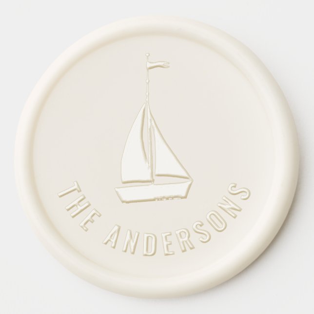 Nautical Sail Boat Simple Wax Seal Sticker (Front)