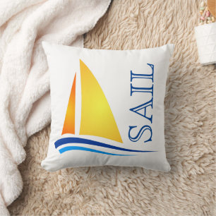 Nautical Sail Modern Throw Pillow