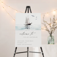 Nautical Sail Yacht Any Year Anniversary Welcome