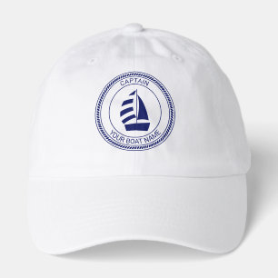 Nautical SailBoat #2 Name Rope Captain Hat