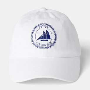 Nautical SailBoat #5 Name Rope Captain Hat