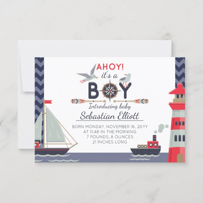 nautical baby announcement