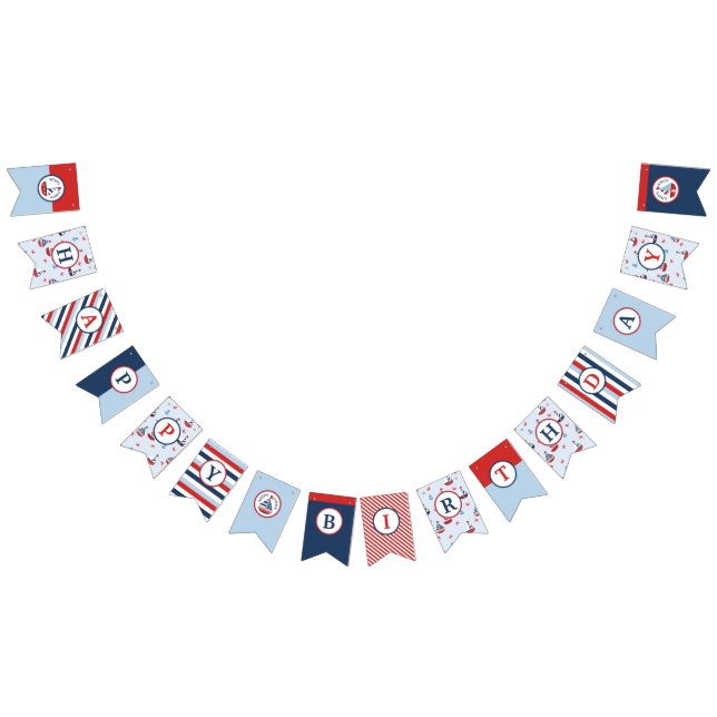 Nautical Sailboat Anchor Crab Birthday Bunting Flags (All)