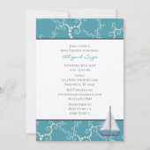 Nautical Sailboat and Swirling Water Baby Shower Invitation (Back)