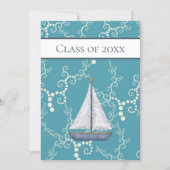 Nautical Sailboat and Swirling Water Graduation Invitation (Front)