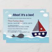 Nautical Sailboat Baby Boy Baby Shower Invitation (Front/Back)