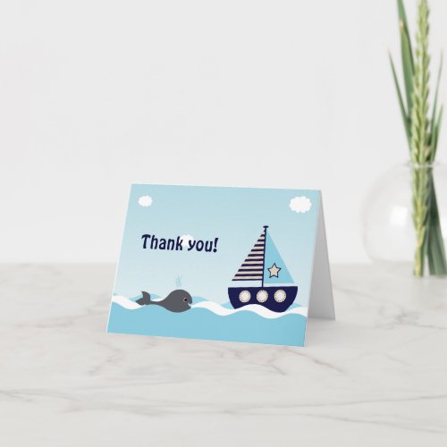 Nautical Sailboat Baby Boy Baby Shower Thank You