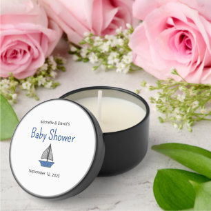 Nautical Sailboat Baby Boy Couples Shower Mini Candle Favors