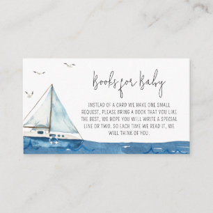 Nautical Sailboat Baby Shower Books for Baby Enclosure Card